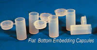  Flat Bottom Embedding Capsules, Microwave-Safe Polypropylene 