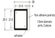 1 Fluor Adhesive Chamber 22x22mmx0.12mmD 100/pk