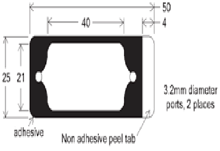 1 Fluor Adhesive Chamber 21x40mmx0.12mmD 100/pk