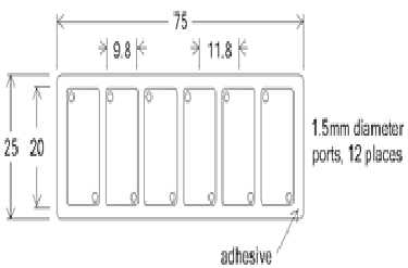 6 Chamber SecurSeal Adhesive, 9.8x20mmDiax0.15mmD, 100/pk