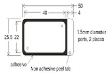 1 Fluor Adhesive Chamber 22x40mm x 0.12mmD 100/pk